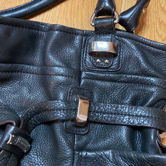 B MAKOWSKY Black Genuine Leather Hand Bag Shoulder Satchel Bag Purse - Picture 8 of 8